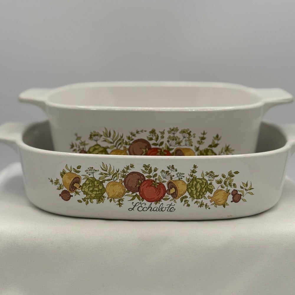 Vintage Corning Ware Spice O Life L Echalote La Sauge Casserole Dish Set of 2